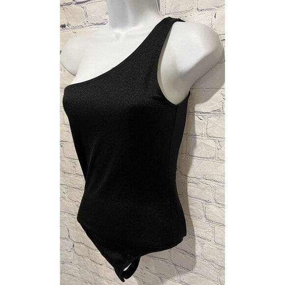 Urban outfitters Out From Under Ribbed one shoulder asymmetrical BodySuit Small - Picture 2 of 6